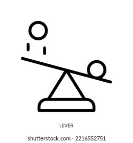 lever icon. Line Art Style Design Isolated On White Background