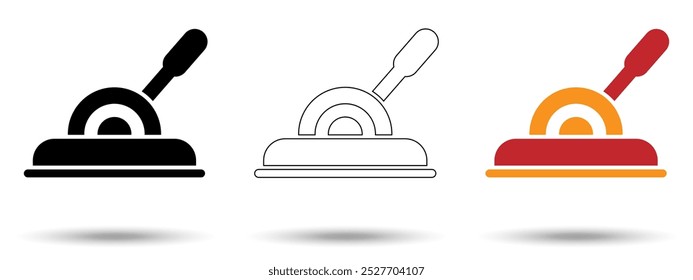 Lever icon. Lever icon on a white background, isolated. The icon has three uses in applications and websites. Vector illustration. Lever icon on a white background.