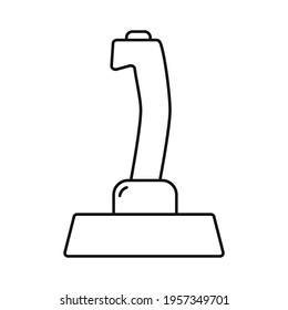 Lever joystick outline vector icon. Retro joystick isolated on white background.