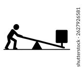 Lever Mechanism in Action – Representation of Physics, Force, and Mechanical Advantage