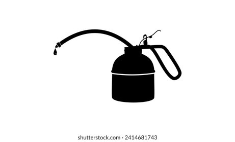 Lever Oil Can with Flex Spt Capacity, silueta aislada negra