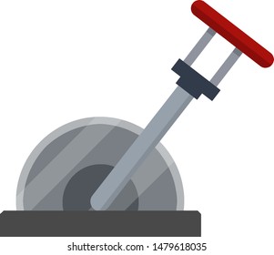 Lever to switch mechanism. maximum position. Increased speed. Technical device. Element of machine. Cartoon flat illustration