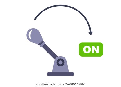 Lever to switch on or off. Flat illustration.