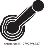 Lever switch silhouette, industrial handle vector, control icon.
