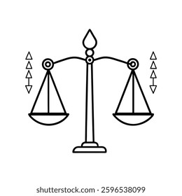 Leverage and balance of power icon vector silhouette  with while Background art