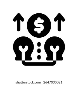 leverage glyph icon. Strong and solid vector icon for websites, mobile interfaces, presentations, and visual branding. High quality and easy to edit.