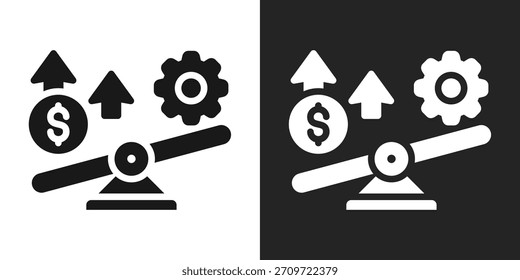 Leverage Icon In Black And White Glyph Style