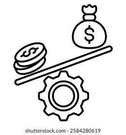 Leverage icon design Line style.