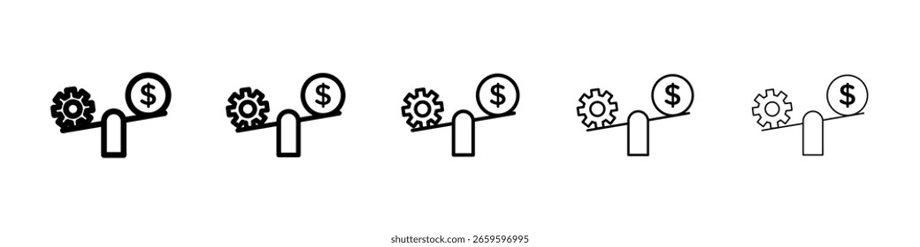 Leverage icon or logo illustration outline black style