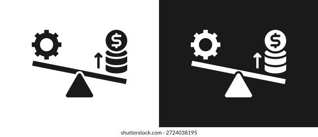 Leverage Icon Set Glyph In White And Black Background
