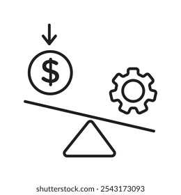 Ícone de alavancagem. traçado fino e sólido.