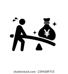 Leverage investment vector icon illustration ( Japanese Yen )