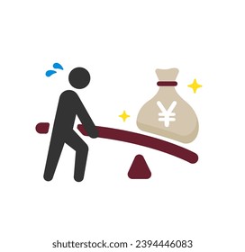 Aprovechar la ilustración de iconos vectoriales de inversión ( japonés Yen )