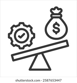 Leverage Outline Icon Vector Illustration
