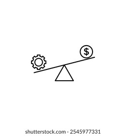 Leverage thin line vector icon.