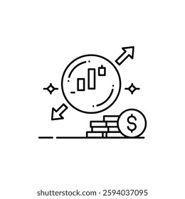 Leverage Trading Flat Icon – Financial Market Concept Representing High-Risk Investment and Margin Trading