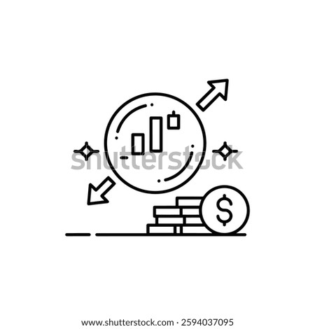 Leverage Trading Flat Icon – Financial Market Concept Representing High-Risk Investment and Margin Trading