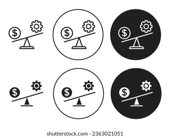 leverage vector icon set in black color. Suitable for apps and website UI designs