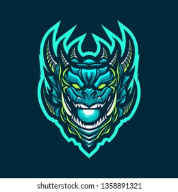 Leviatant Mascot Logo for Sport and Esport isolated on dark Background