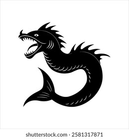 leviathan animal silhouette design on isolated 