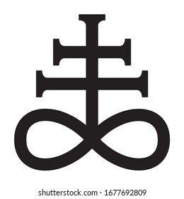 Leviathan cross, the alchemical symbol of sulfur or satanism flat vector icon for games and websites svg