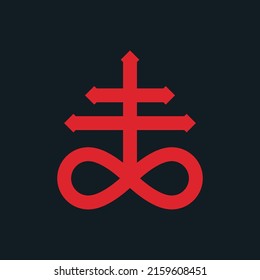 Leviathan cross, the alchemical symbol of sulfur or satanism flat vector icon for games and websites, vector illustration svg