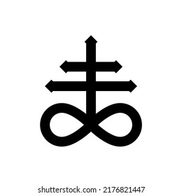 Leviathan cross, the alchemical symbol of sulfur or satanism flat vector icon for games and websites, vector illustration