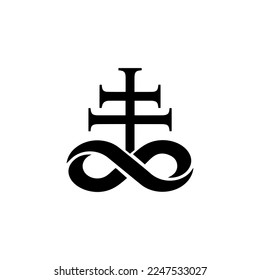 Leviathan cross, the alchemical symbol of sulfur or satanism flat vector icon for games and websites, vector illustration