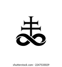 Leviathan cross, the alchemical symbol of sulfur or satanism flat vector icon for games and websites, vector illustration