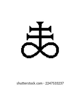 Leviathan cross, the alchemical symbol of sulfur or satanism flat vector icon for games and websites, vector illustration