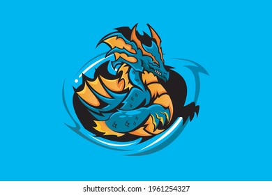 LEVIATHAN MASCOT LOGO VECTOR ILLUSTRATION