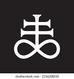 
Leviathan Occult Satanic Cross Alchemy Sulfur Symbol Devil Spiral 