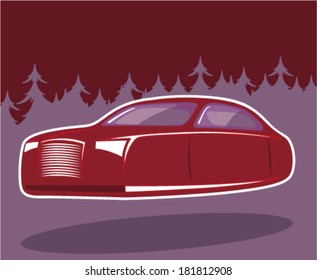 Levitating car in the woods