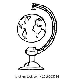 The levitating globe on the stand. Earth. Planet Earth. Vector illustration.