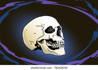 Levitating human skull