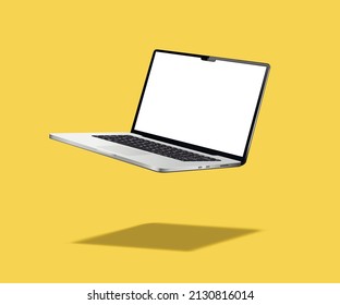 Levitation laptop computer vector mock-up