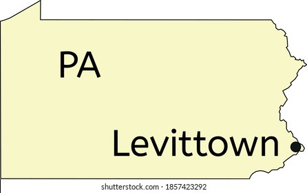 Levittown Census-designated Place Location On Pennsylvania Map