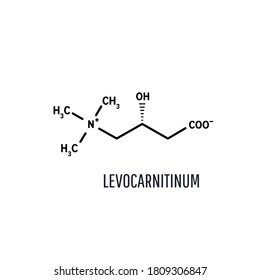 Levocarnitinum structural chemical formula on a white background