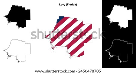 Levy County (Florida) outline map set