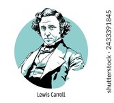 Lewis Carroll was an English writer, mathematician, logician, philosopher, deacon and photographer. Hand drawn vector illustration