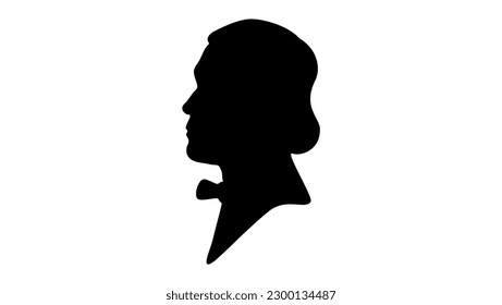 Lewis Carroll silhouette, high quality vector 