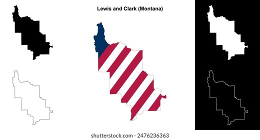 Lewis and Clark County (Montana) outline map set