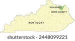 Lewis County and city of Vanceburg location on Kentucky state map