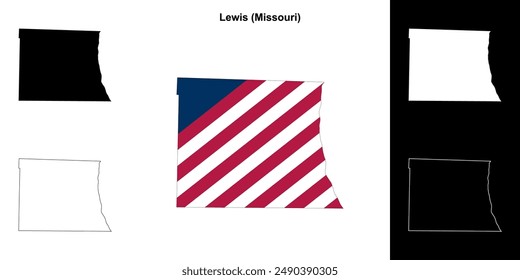 Lewis County (Missouri) outline map set
