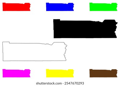 Condado de Lewis, Estado de Washington (Condado dos EUA, Estados Unidos da América, EUA, EUA) mapa ilustração vetorial, esboço de rabisco Mapa de Lewis