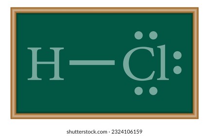 Lewis electron dot structure for a molecule of hydrogen chloride. HCl lewis structure. Resources for teachers and students.