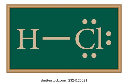 Lewis electron dot structure for a molecule of hydrogen chloride. HCl lewis structure. Resources for teachers and students.