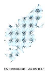 Lewis and Harris Dot Map. Island Digital Style Shape. Lewis and Harris vector image. Island shape blue circular dots. Amazing vector illustration.