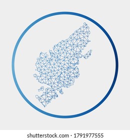 Icono de Lewis y Harris. Mapa de red de la isla. Signo redondo Lewis y Harris con anillo degradado. Tecnología, internet, red, concepto de telecomunicaciones. Ilustración vectorial.
