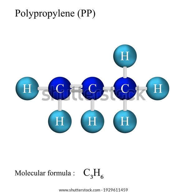 Lewis Structural Formula Polypropylene Pp Molecular Stock Vector ...